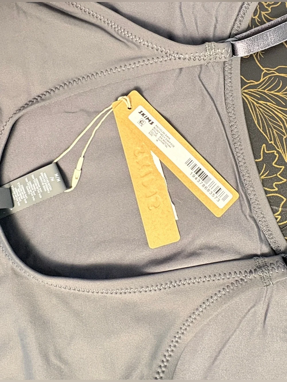 SKIMS Recycled Swim Scoop Neck One Piece | Gunmetal | M | NWT 🏷️